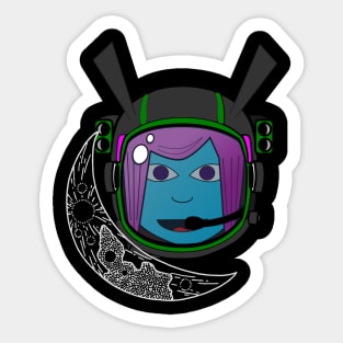 alien astronaut moon Sticker